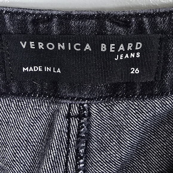 Veronica Beard Bolton Elastic Hem High Rise Washed Black Jeans W26 - Picture 14 of 16